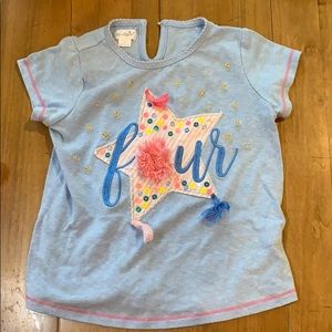Mud pie 4th birthday shirt